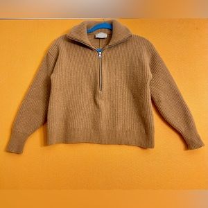 Everlane Felted Merino Half Zip sweater Pullover Size M